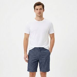 Nauctica Chino Shorts Mens 30 Blue Flat Front Preppy